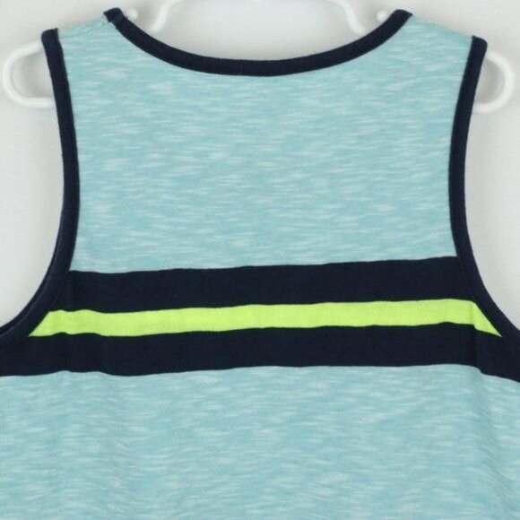 Sonoma Boys Size 7X Blue Green Striped Scoop Neck Tank Top - Picture 4 of 5